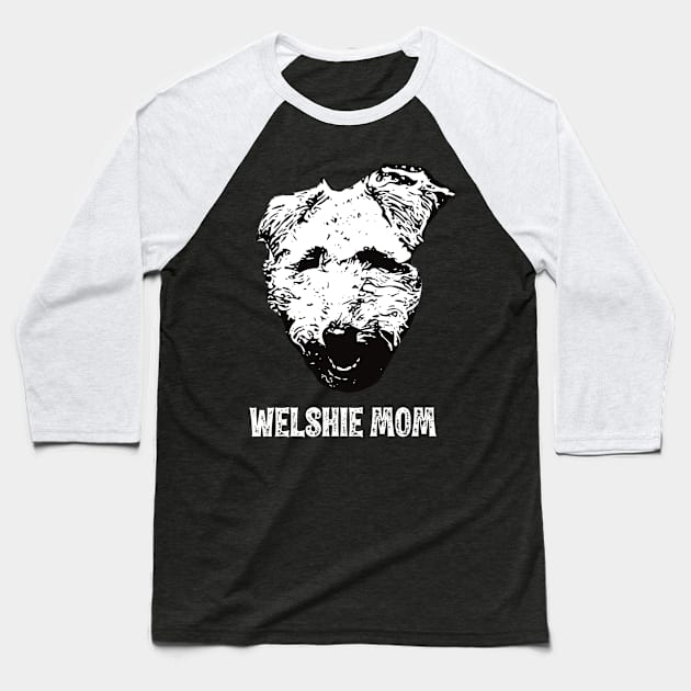 Welshie Mom Welsh Terrier Design Baseball T-Shirt by DoggyStyles